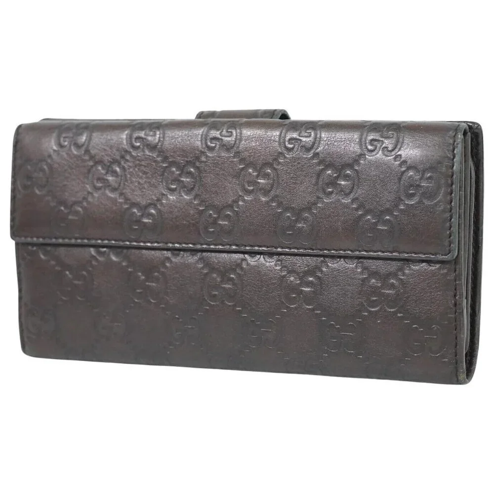 Gucci Guccissima Heart Continental Wallet Dark Brown 100 % Authentic